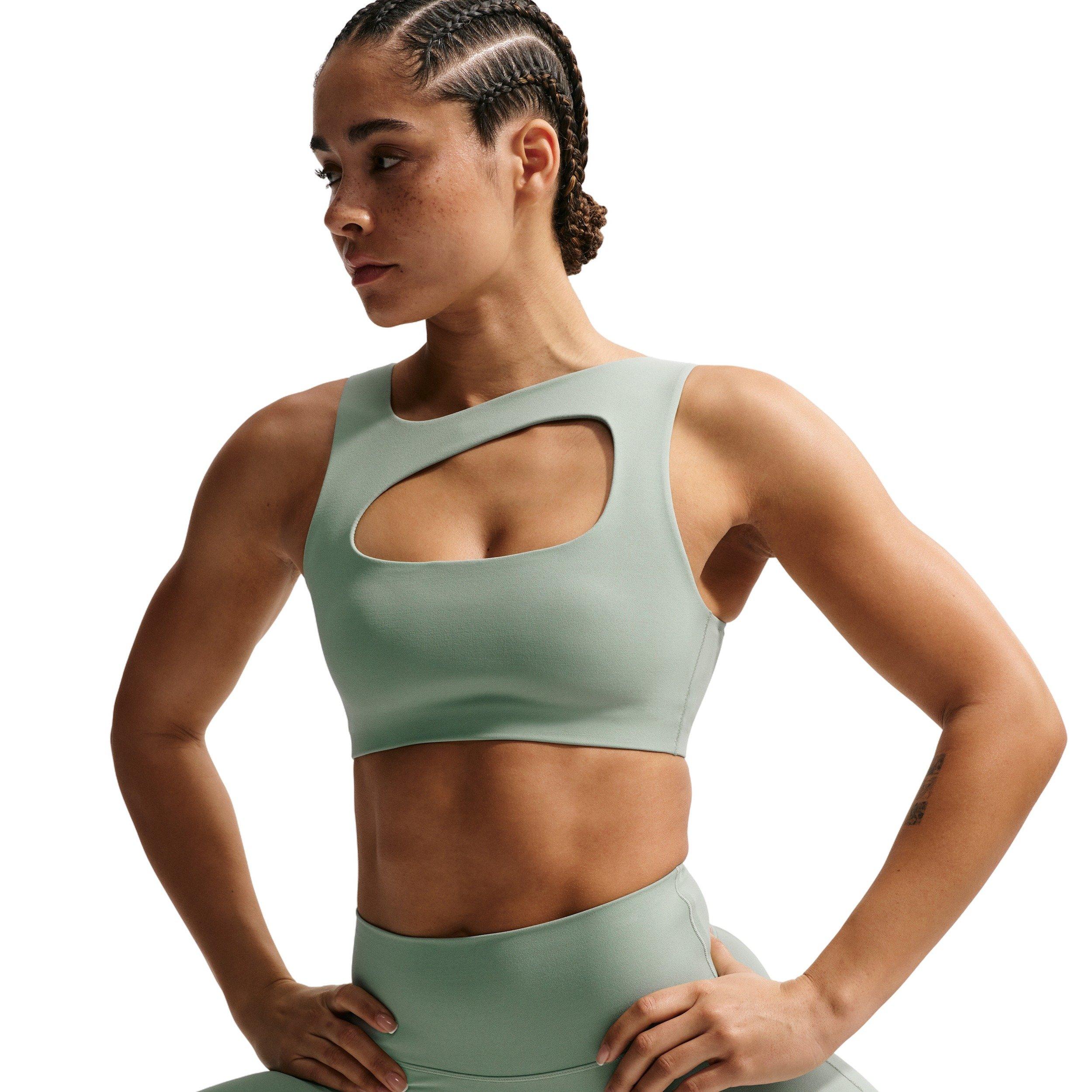 Nike Women's Zenvy Light-Support Lightly Lined Sports Bra - Light Green/White - LIGHT GREEN/WHITE